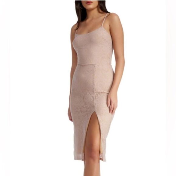 DRESS THE POPULATION NWT  Zahra Lace Bodycon Dress in Blush Size Medium - Picture 4 of 6